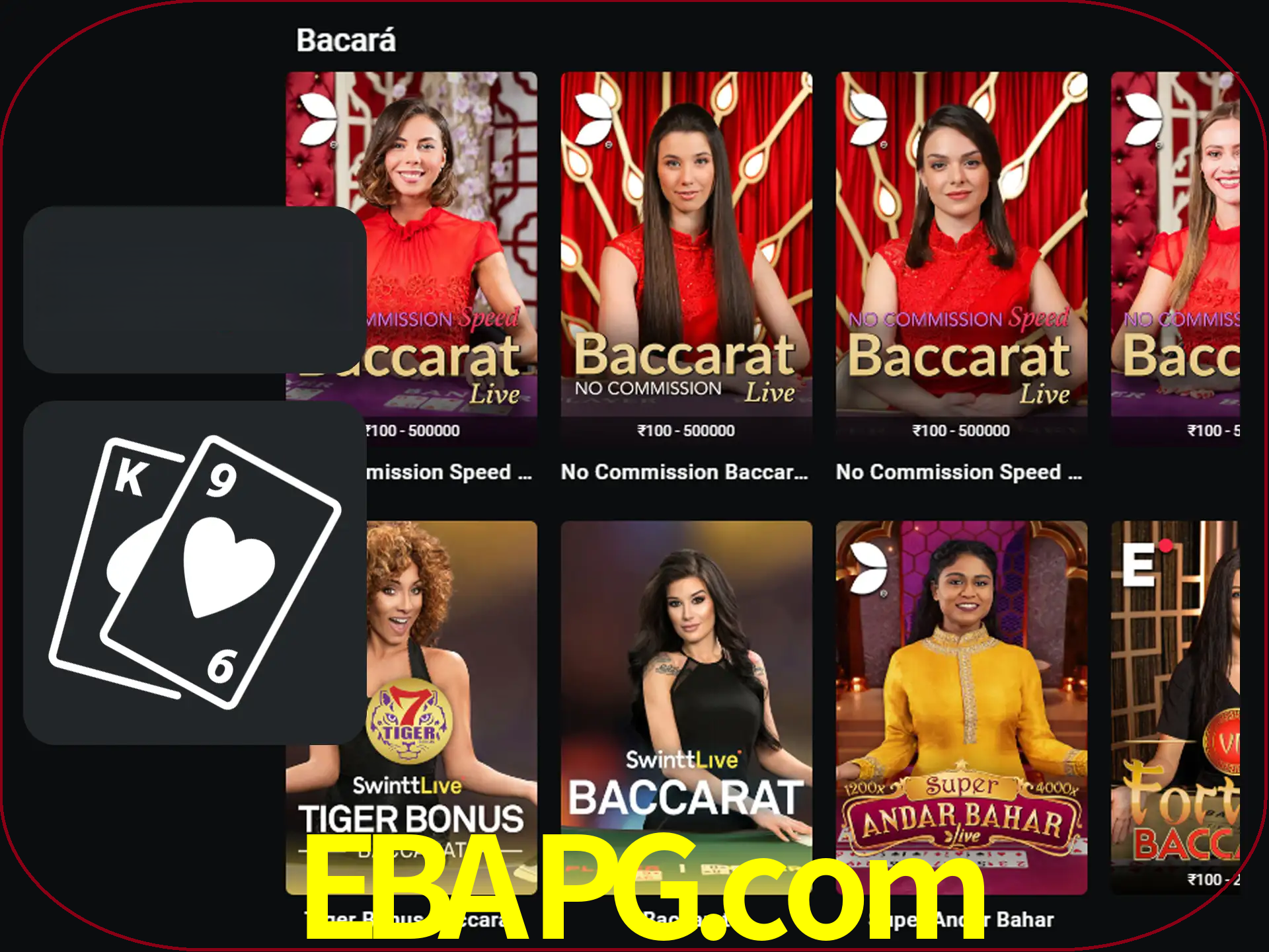 Ganhe muito dinheiro jogando jogos de bacará.