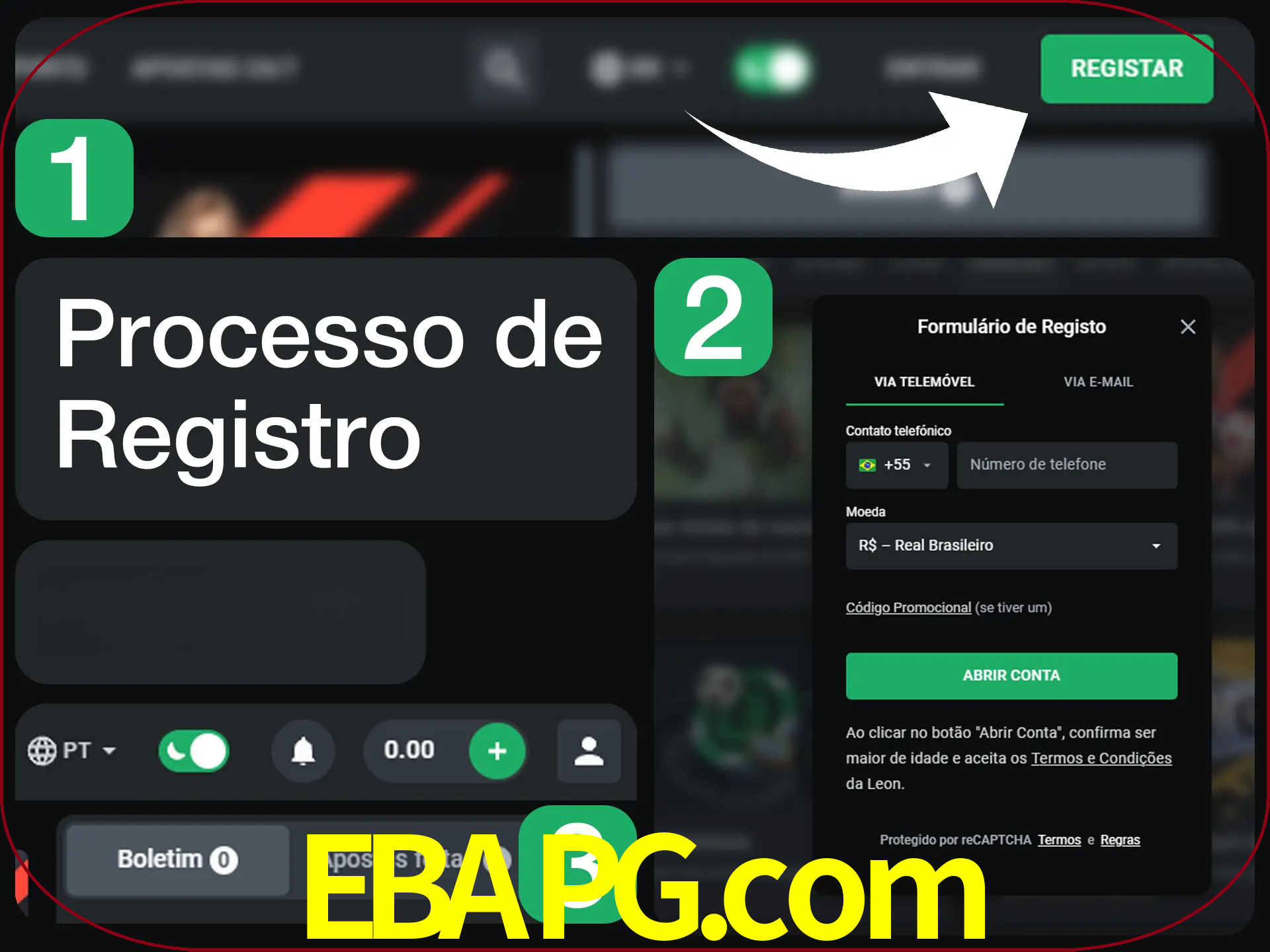 O processo de registro na LeonBet é simples.
